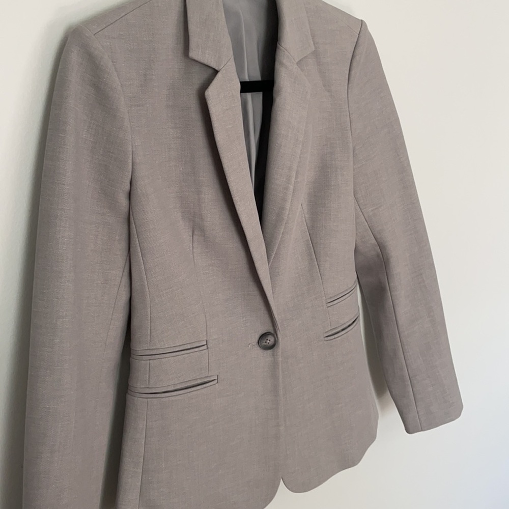 Gray Single Button Express Blazer - image 2